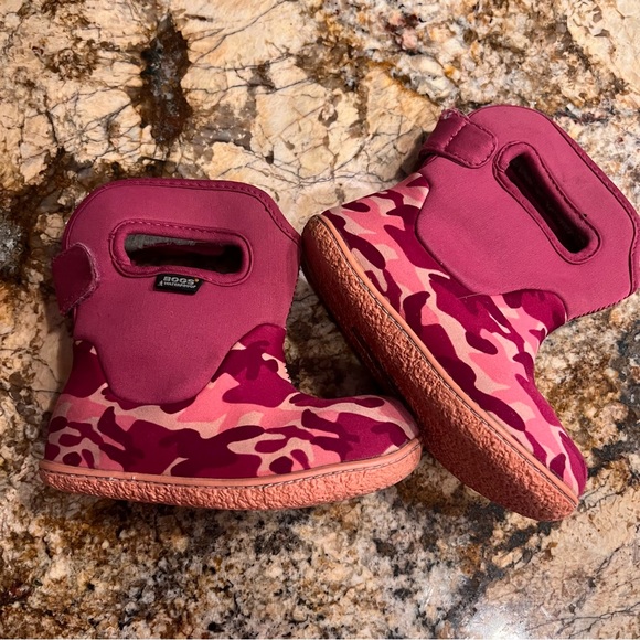 Baby Bogs Pink Camouflage Rain Snow Winter Boots Warm EUC - Picture 4 of 6